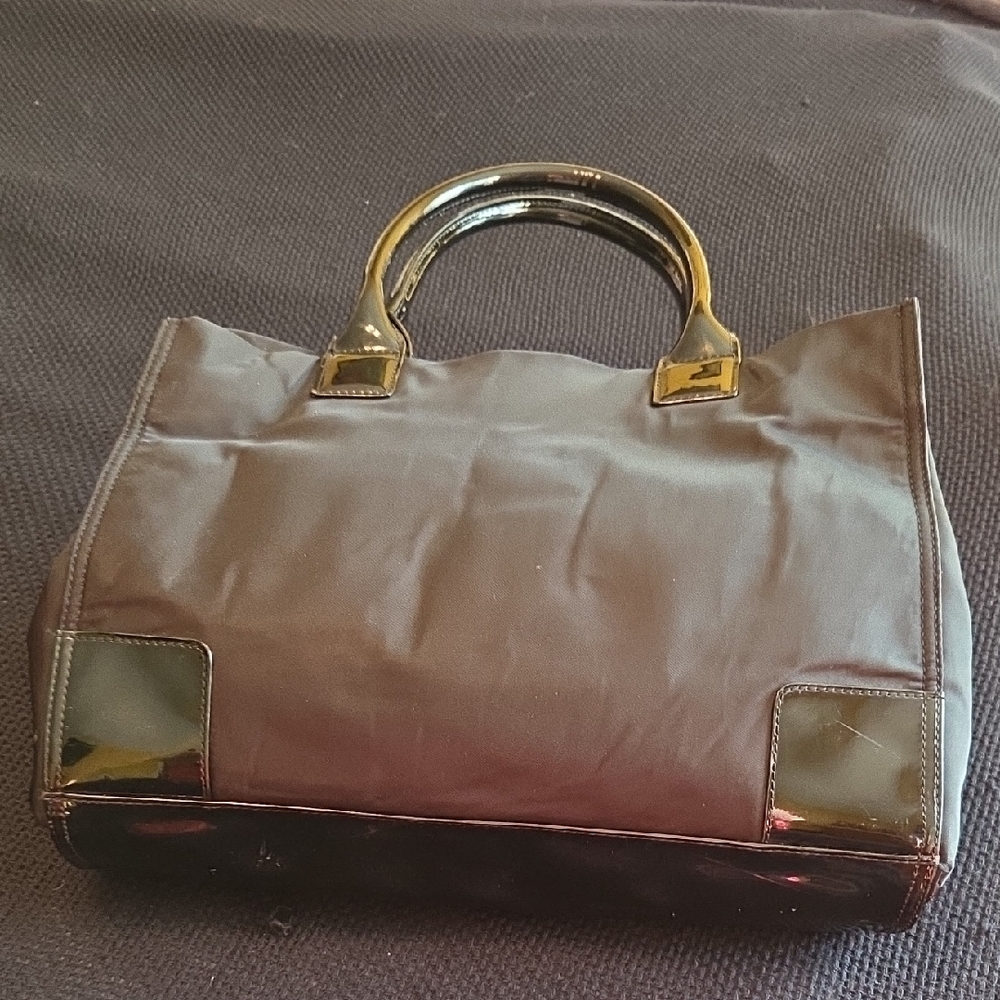 Tory Burch Black Nylon & Patent Tote Bag, Snap Closure, EUC - Picture 6 of 15